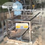custom meja makan stainless steel oleh cahaya cemerlang semesta