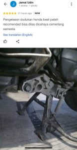review pengelasan dudukan mesin honda beat yang patah